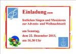 Einladung zum weihnachtlichen Konzert am 22.12.2013