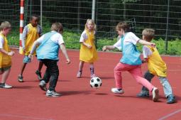 Voller Einsatz auf dem Fußballplatz.